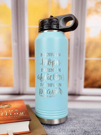 Be Joyful in Hope Romans 12:12 Engraved Polar Camel Water Bottle 32oz Teal - Sunny Box