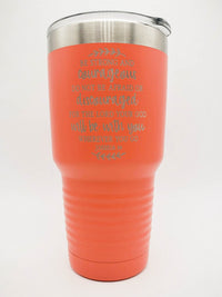 Be Strong and Courageous Joshua 1:9 Engraved Scripture Tumbler - 30oz Coral - Sunny Box