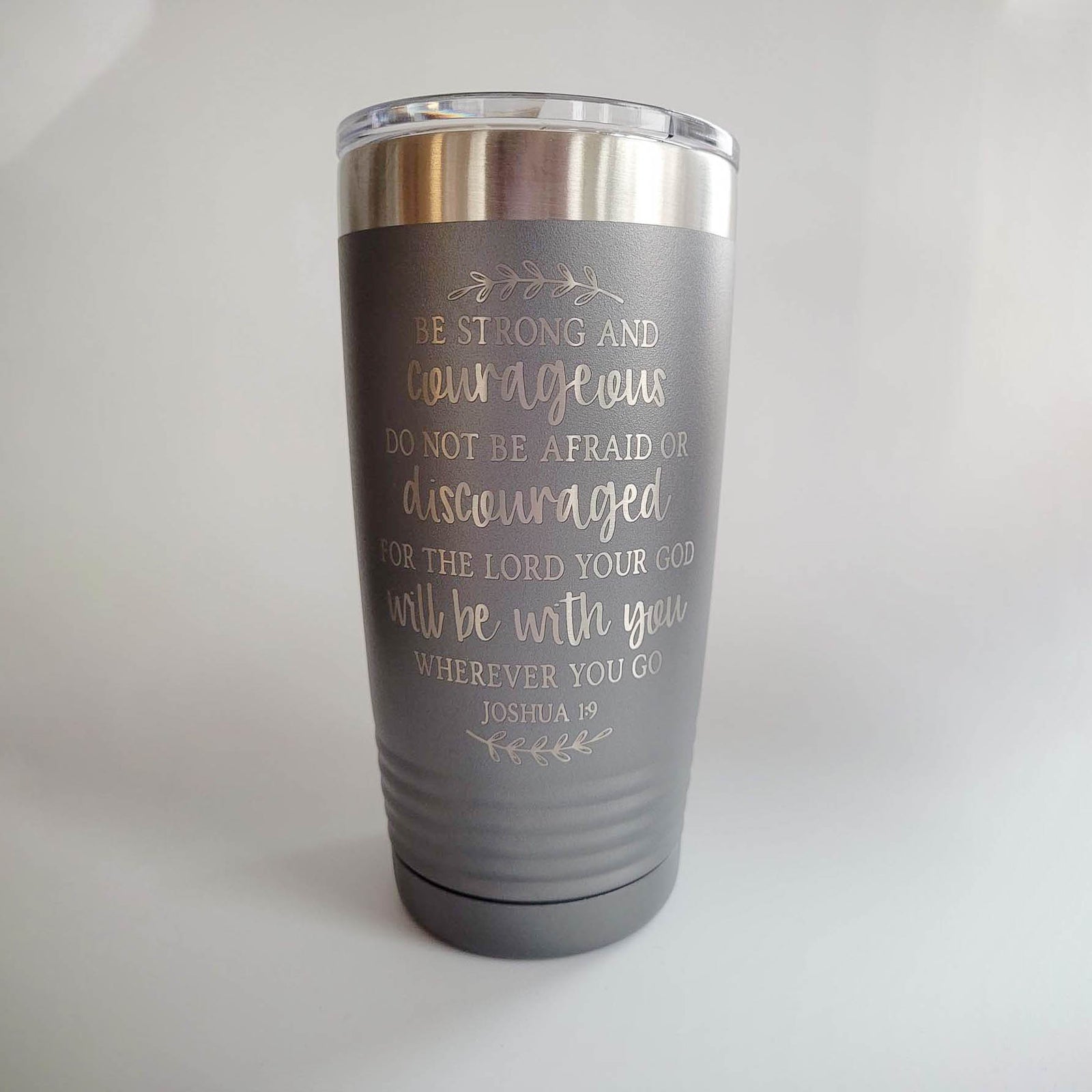 Be Strong and Courageous - Polar Camel 20oz Dark Gray Sunny Box