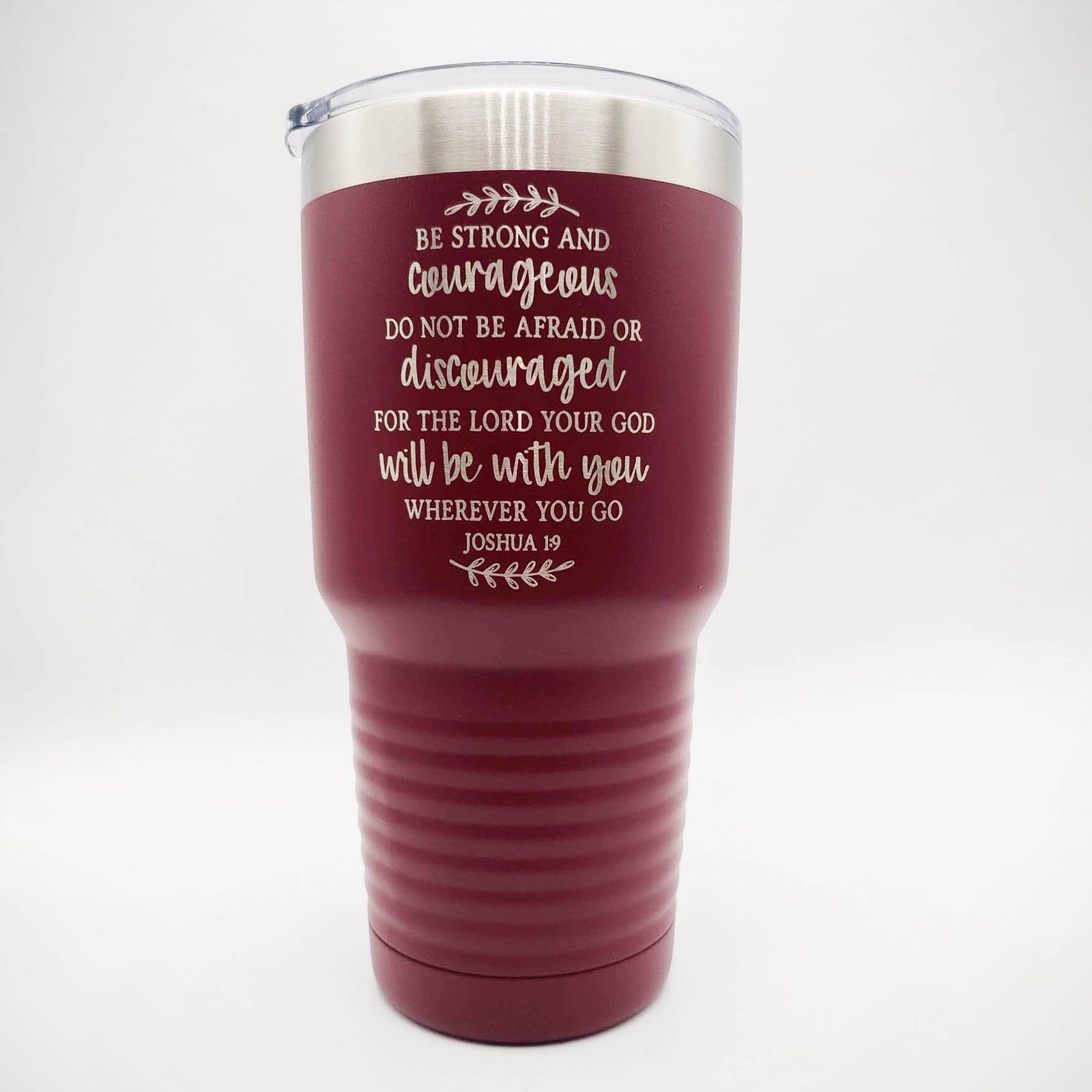 Be Strong and Courageous - Polar Camel 30oz Maroon Sunny Box