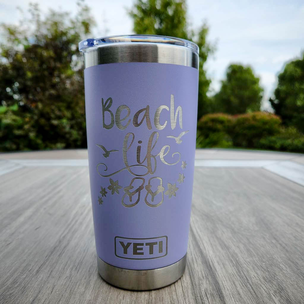 Beach Life Custom Engraved YETI Tumbler – Sunny Box