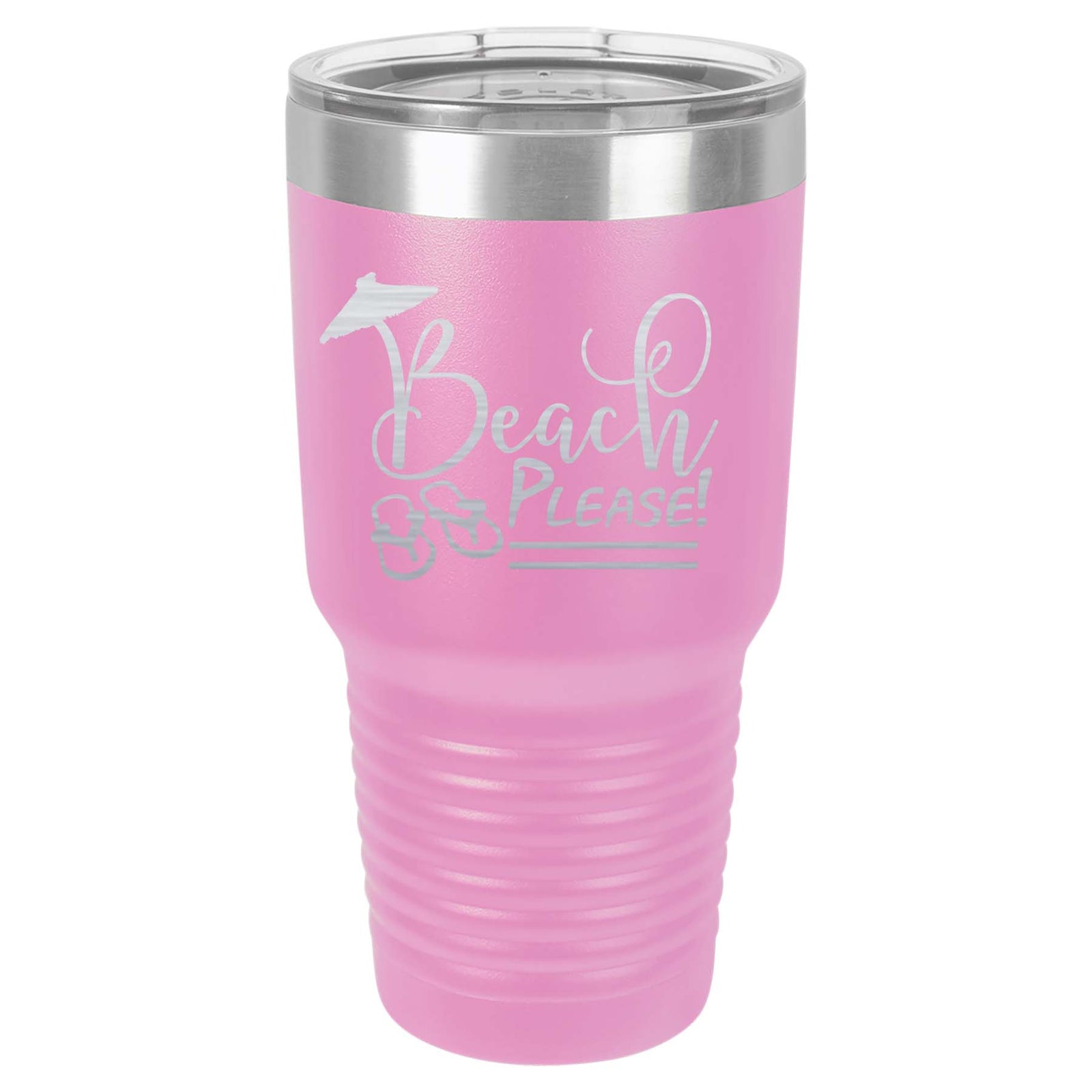 Beach Please Engraved 30oz Light Purple Polar Camel Tumbler - Sunny Box