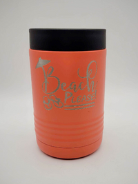Beach Please Engraved Can Cooler Coral - Sunny Box