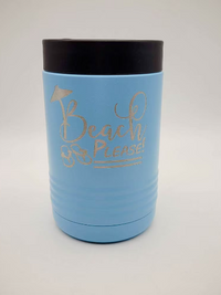 Beach Please Engraved Can Cooler Light Blue - Sunny Box