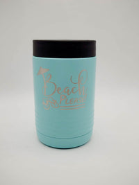 Beach Please Engraved Can Cooler Teal - Sunny Box
