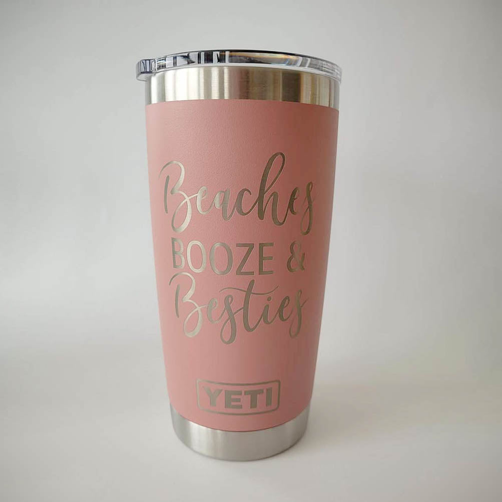 Resting Beach Face – Engraved Stainless Steel Tumbler, Yeti Style Cup,  Vacation Cup – 3C Etching LTD