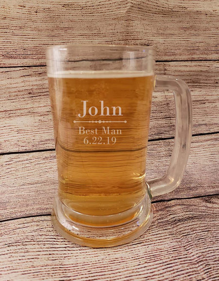 Engraved Glass Beer Mug by Sunny Box