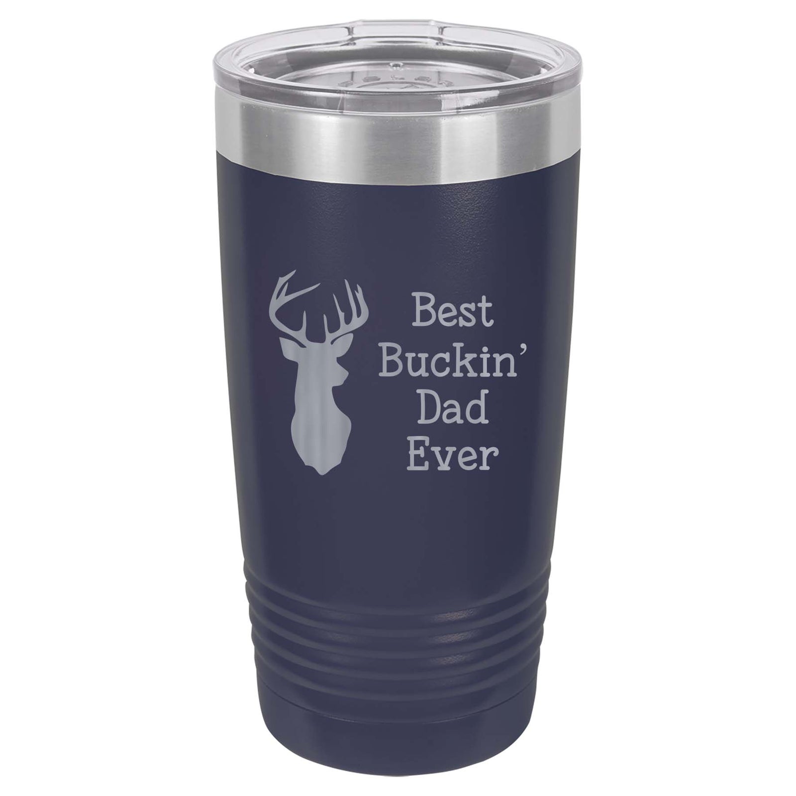 Best Buckin' Dad Ever - Engraved 20oz Navy Polar Camel Tumbler - Sunny Box
