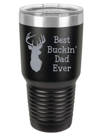 Best Buckin' Dad Ever - Engraved 30oz Black Polar Camel Tumbler - Sunny Box