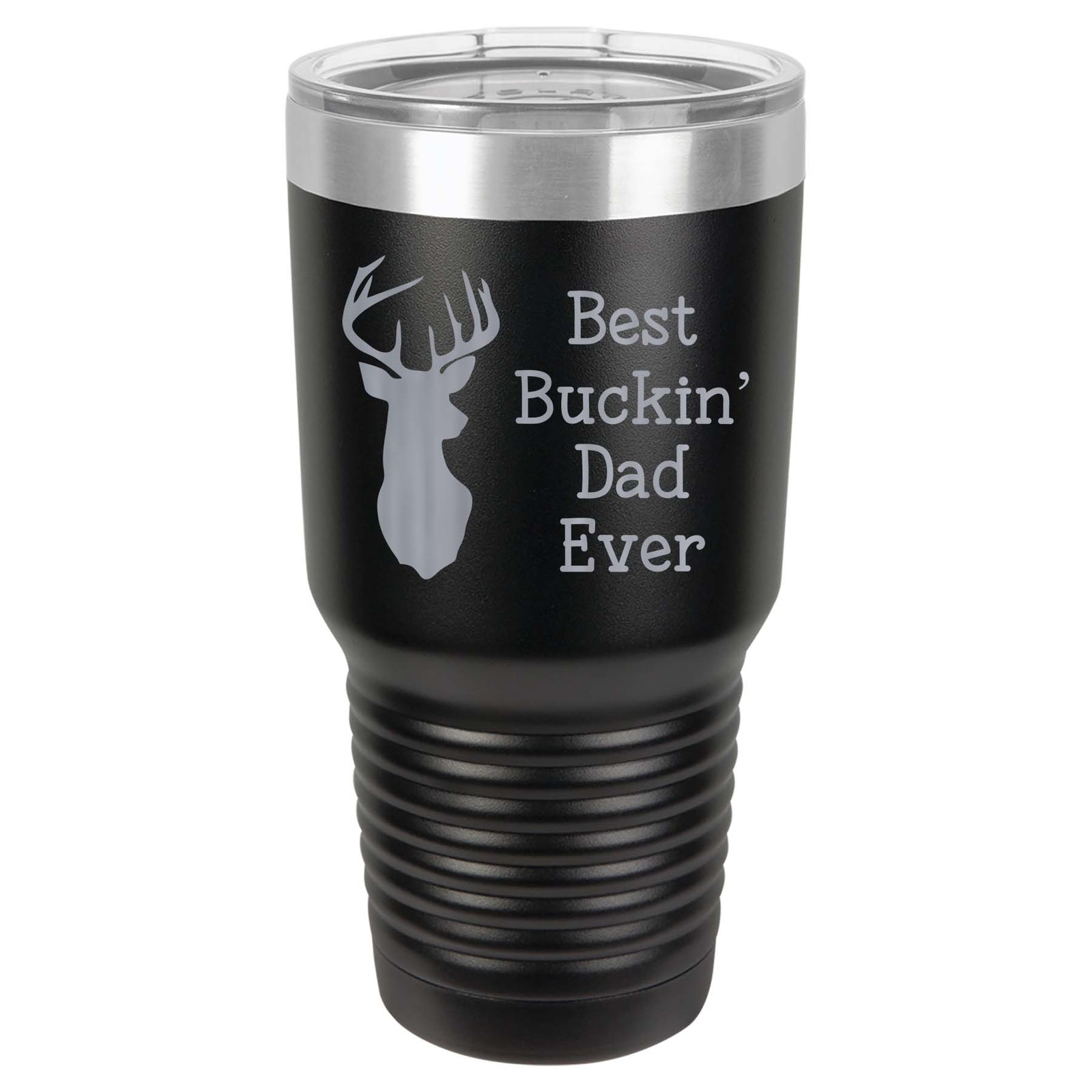 Best Buckin' Dad Ever - Engraved 30oz Black Polar Camel Tumbler - Sunny Box