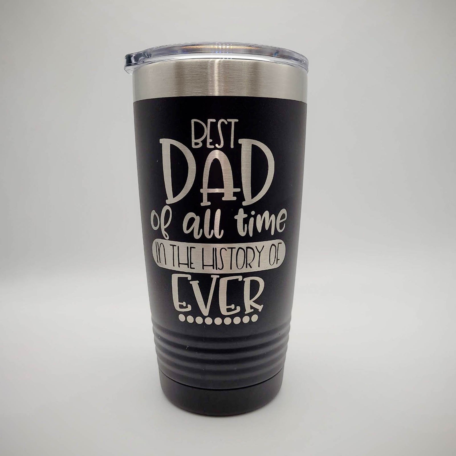 Best Dad of All Time - Engraved 20oz Black Tumbler Sunny Box