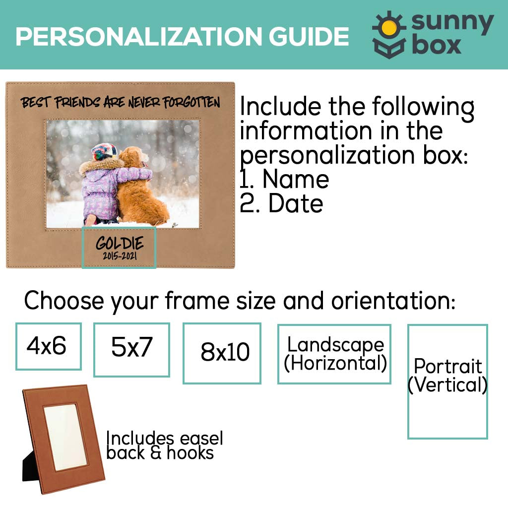 Best Friends Are Never Forgotten - Pet Memorial Leatherette Picture Frame