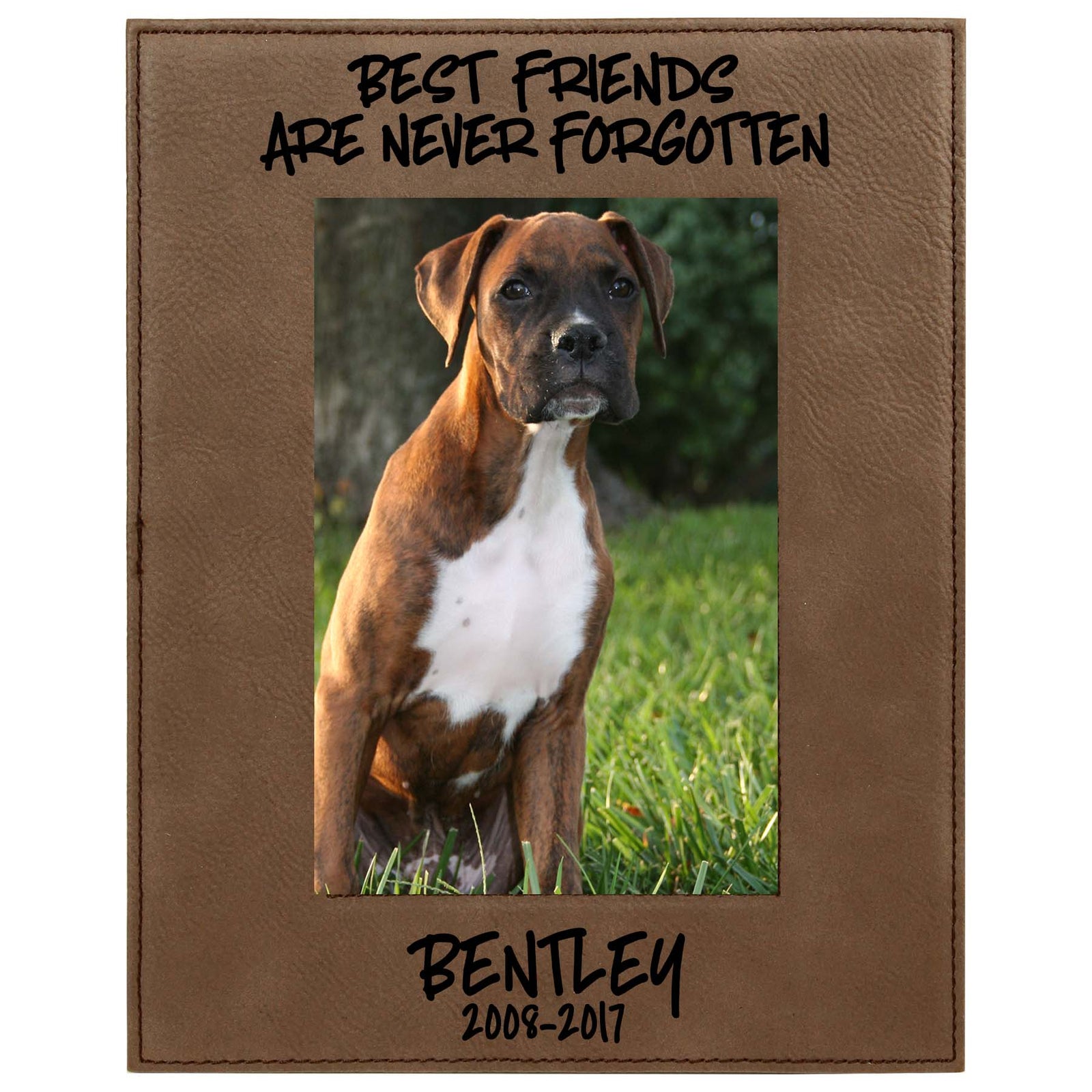 Best Friends Are Never Forgotten - Pet Memorial Leatherette Picture Frame
