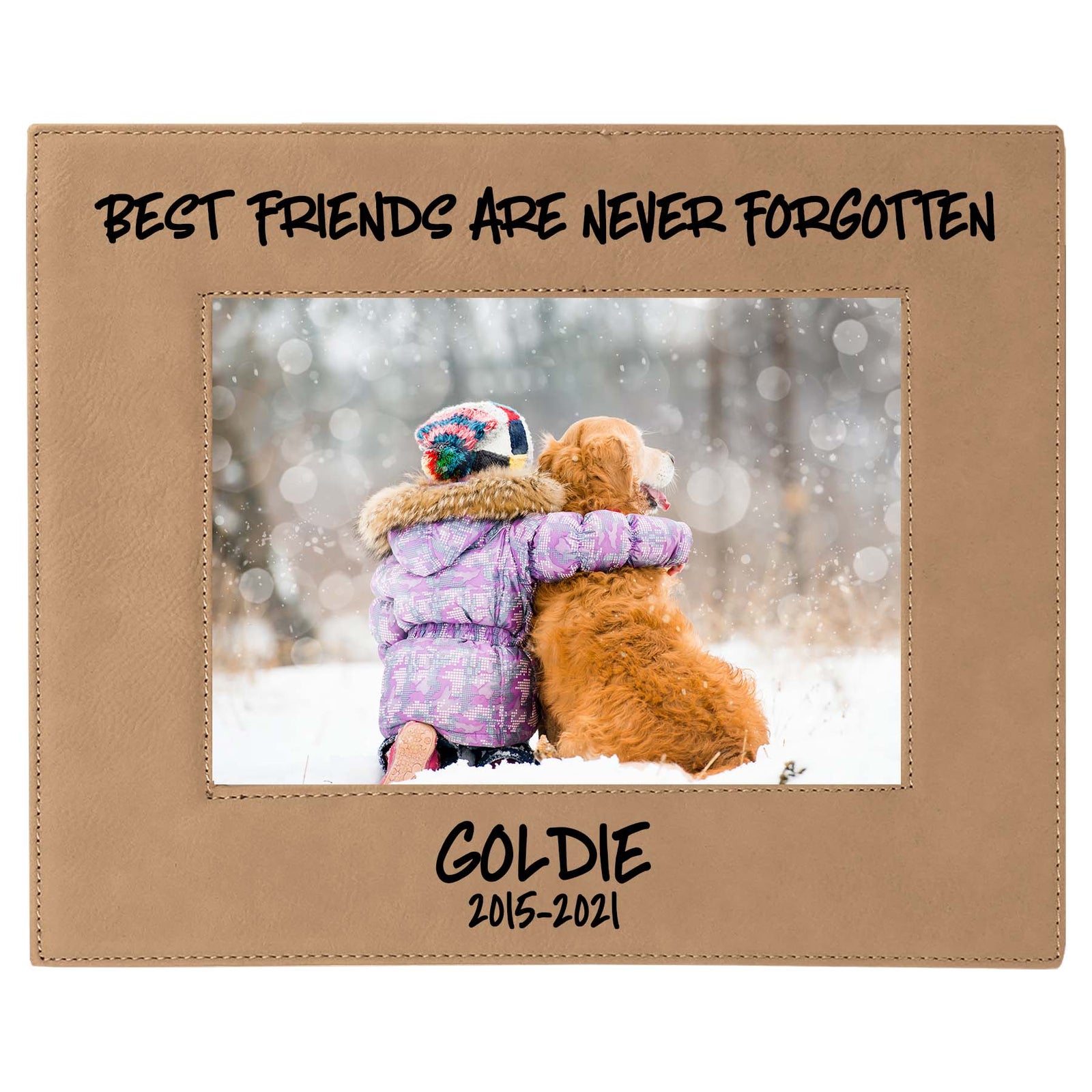 Best Friends Are Never Forgotten - Pet Memorial Leatherette Picture Frame