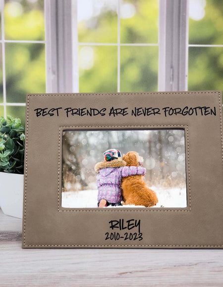 Best Friends Are Never Forgotten - Pet Memorial Leatherette Picture Frame