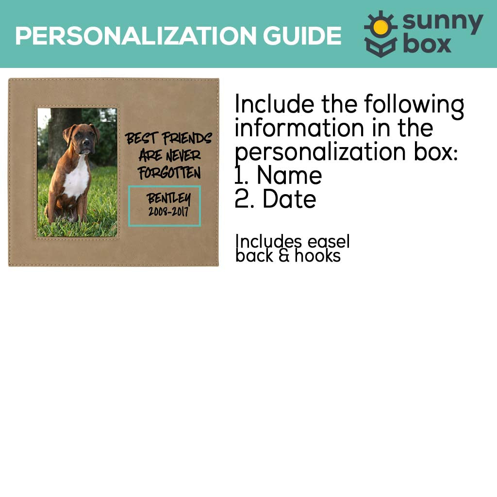 Best Friends Are Never Forgotten - Pet Memorial Leatherette Wide Picture Frame