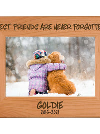 Best Friends Are Never Forgotten - Pet Memorial Personalized Wood Engraved Frame - Sunny Box