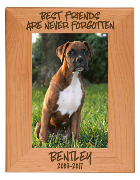 Best Friends Are Never Forgotten - Pet Memorial Personalized Wood Engraved Frame - Sunny Box