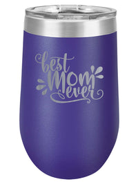 Best Mom Ever - Engraved 16oz Polar Camel Wine Tumbler Purple - Sunny Box
