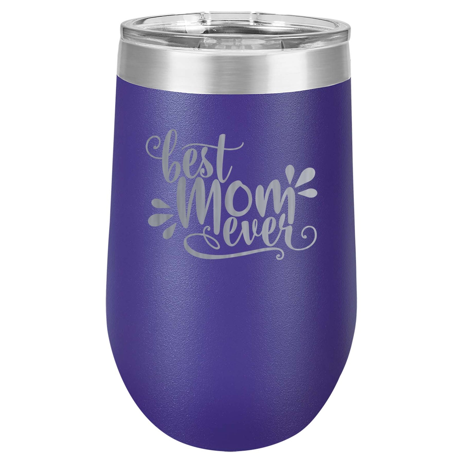 Best Mom Ever - Engraved 16oz Polar Camel Wine Tumbler Purple - Sunny Box