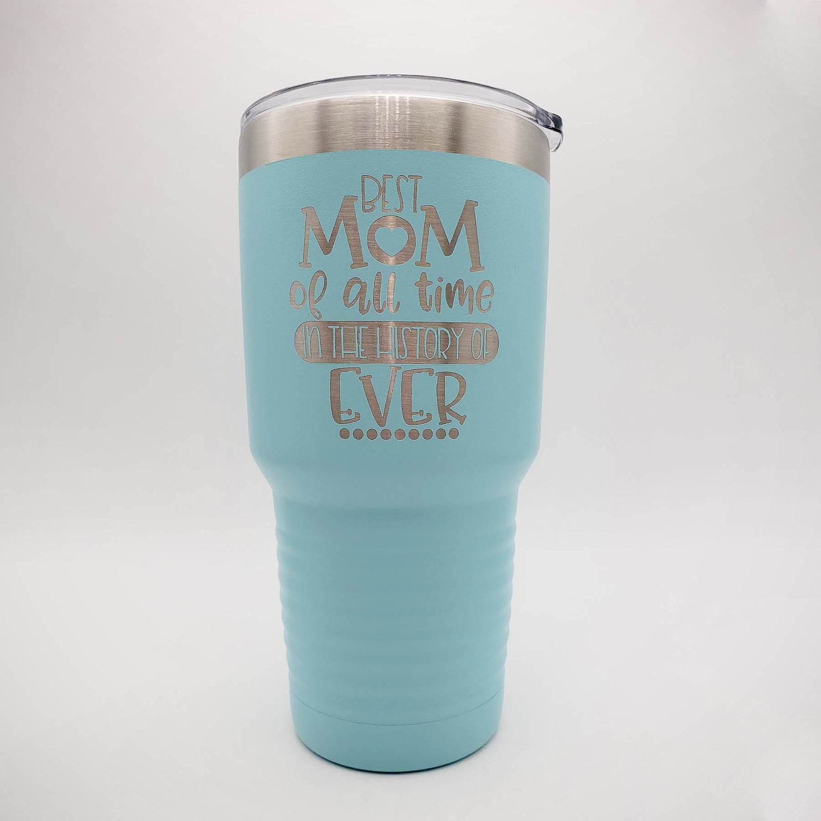 Best Mom of All Time Engraved Polar Camel Tumbler 30oz Light Blue Sunny Box