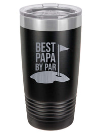 Best Papa By Par - Funny Engraved Golfing Mug 20oz Black Sunny Box