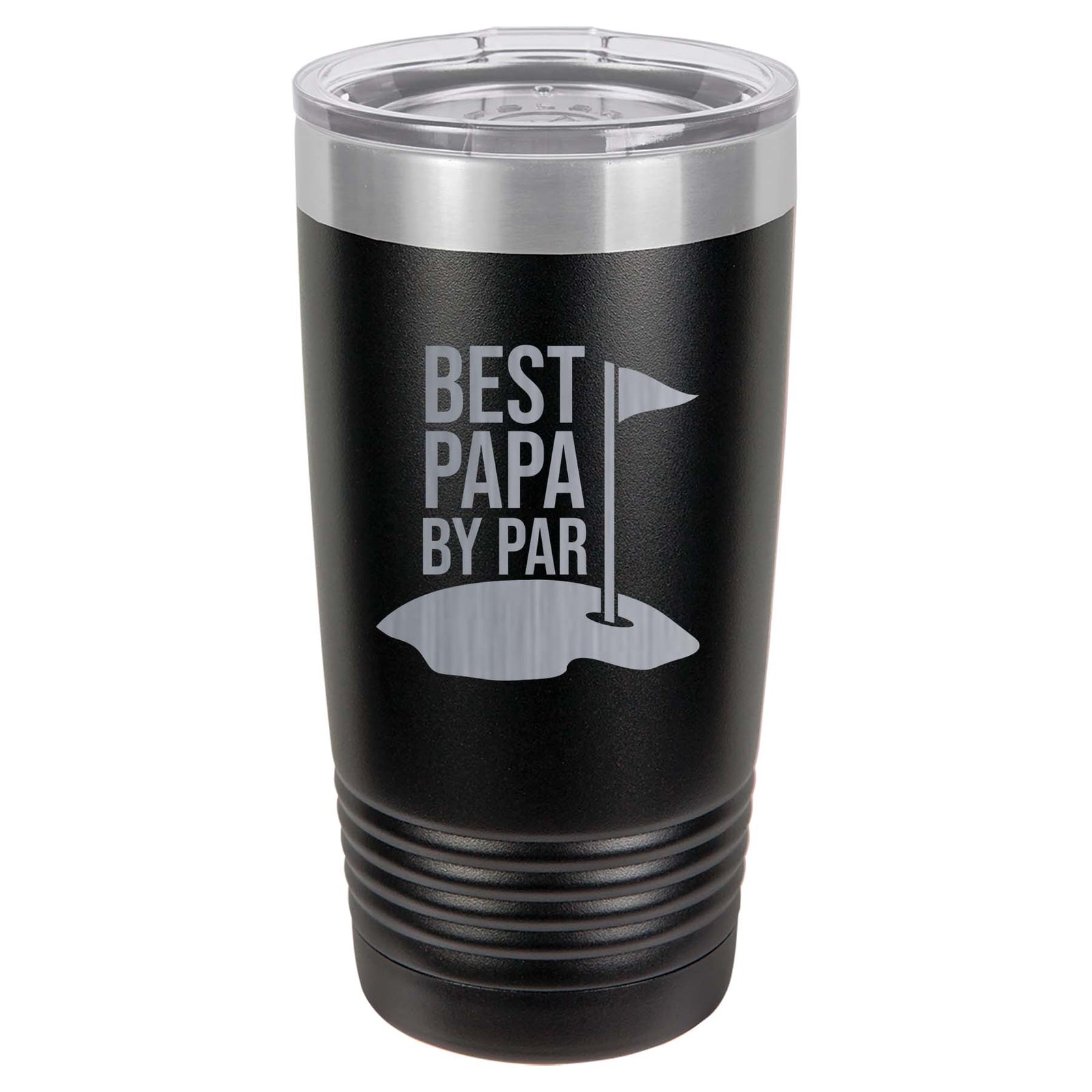 Best Papa By Par - Funny Engraved Golfing Mug 20oz Black Sunny Box
