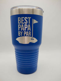 Best Papa By Par - Funny Engraved Golfing Mug 30oz Blue Sunny Box