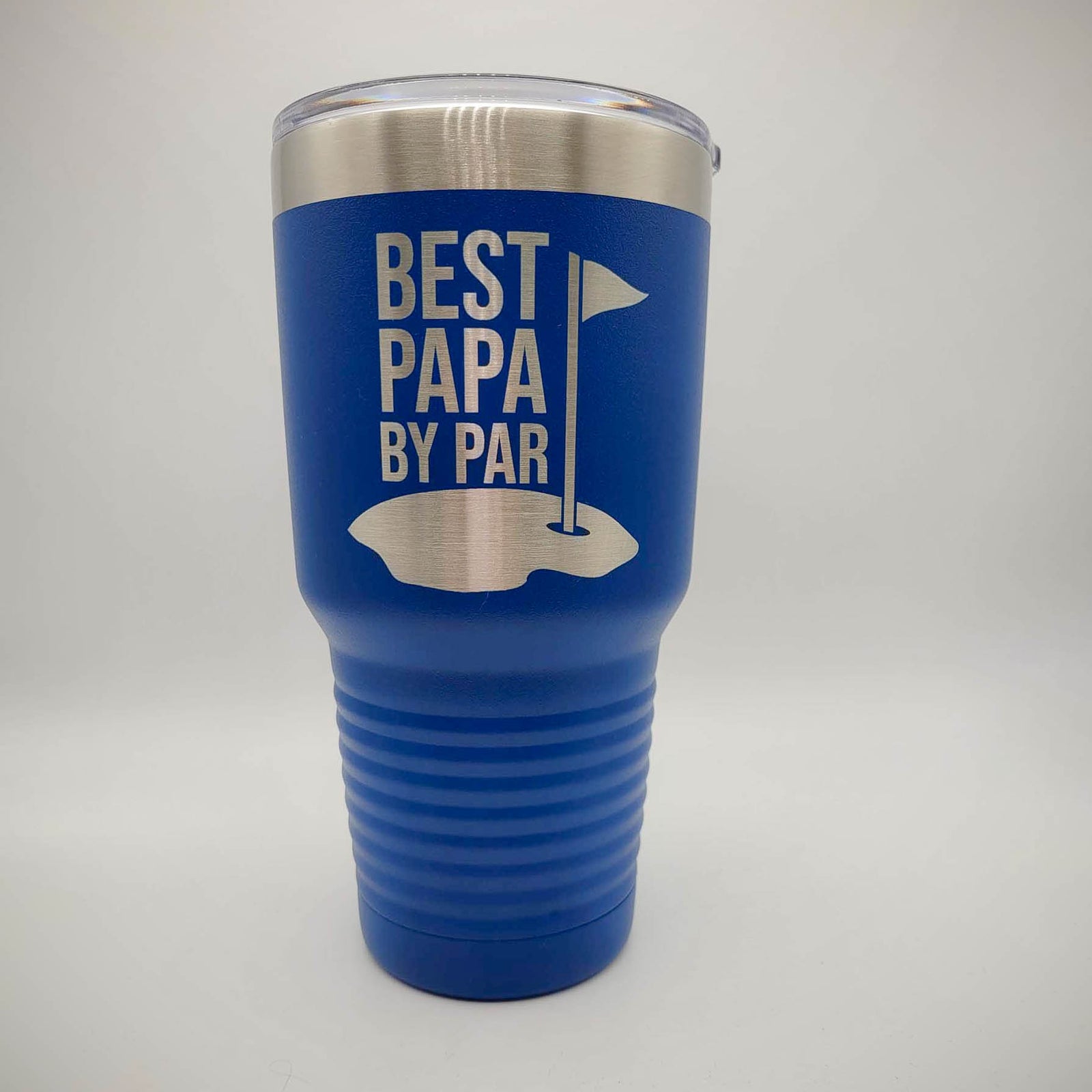 Best Papa By Par - Funny Engraved Golfing Mug 30oz Blue Sunny Box