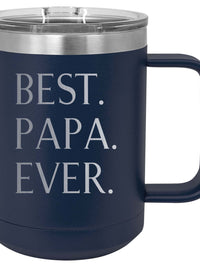 Best Papa Ever - Engraved 15oz Navy Polar Camel Mug - Sunny Box