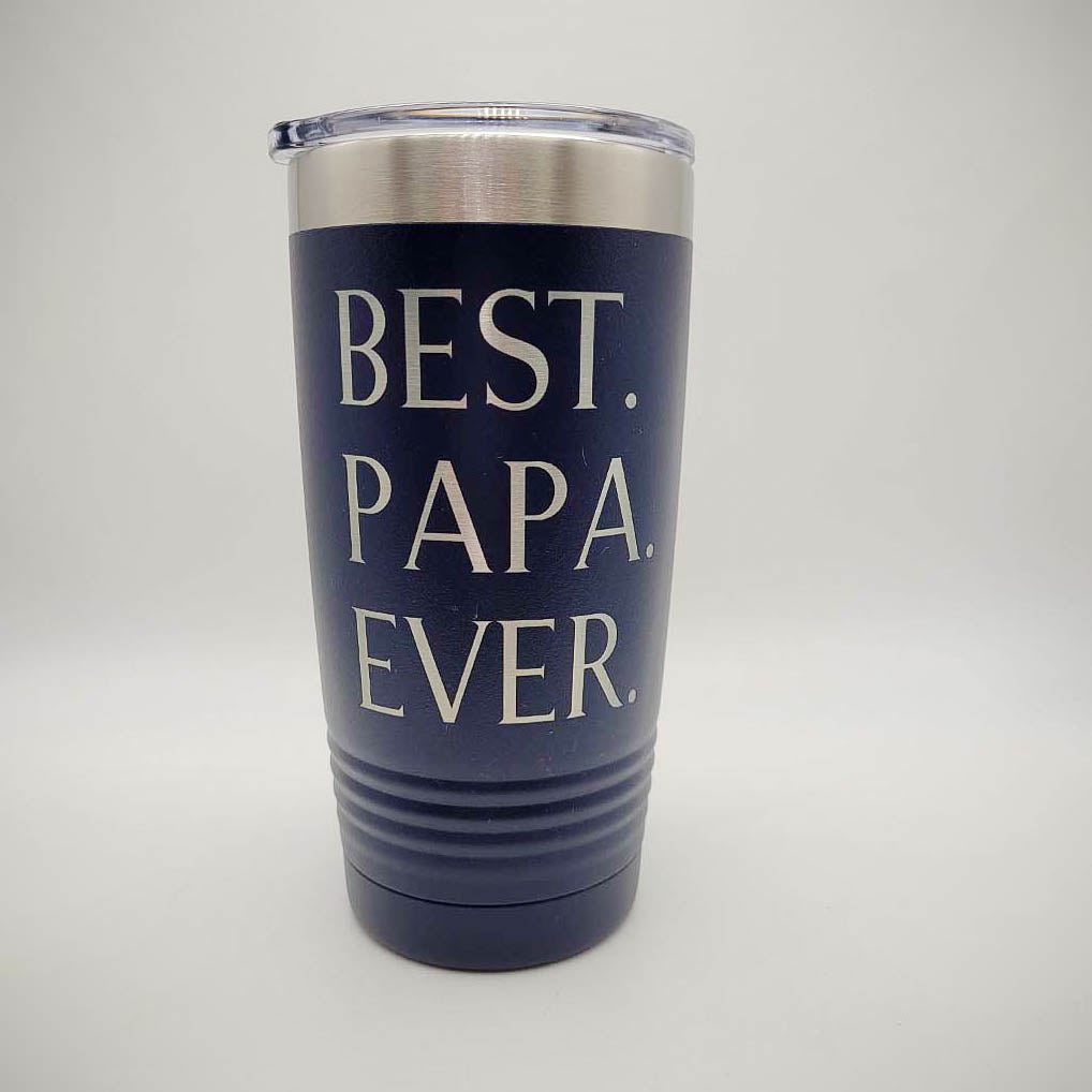 Best Papa Ever - Engraved 20oz Navy Polar Camel Tumbler - Sunny Box