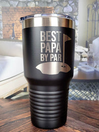 Best Papa By Par - Funny Engraved Golfing Mug 30oz Black Sunny Box