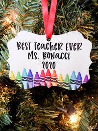 Best Teacher Ever - Personalized Ornament - Sunny Box