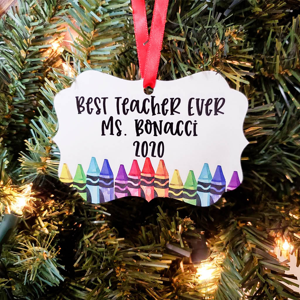 Best Teacher Ever - Personalized Ornament - Sunny Box