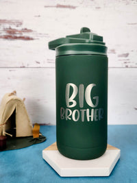 Big Brother Engraved 12oz Water Bottle Pine Green by Sunny Box