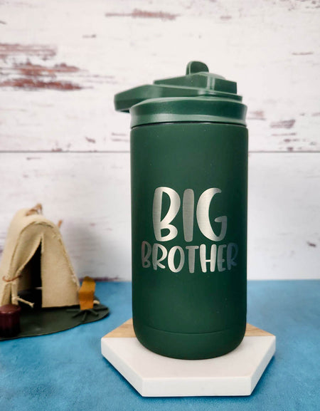 Big Brother Engraved 12oz Water Bottle Pine Green by Sunny Box