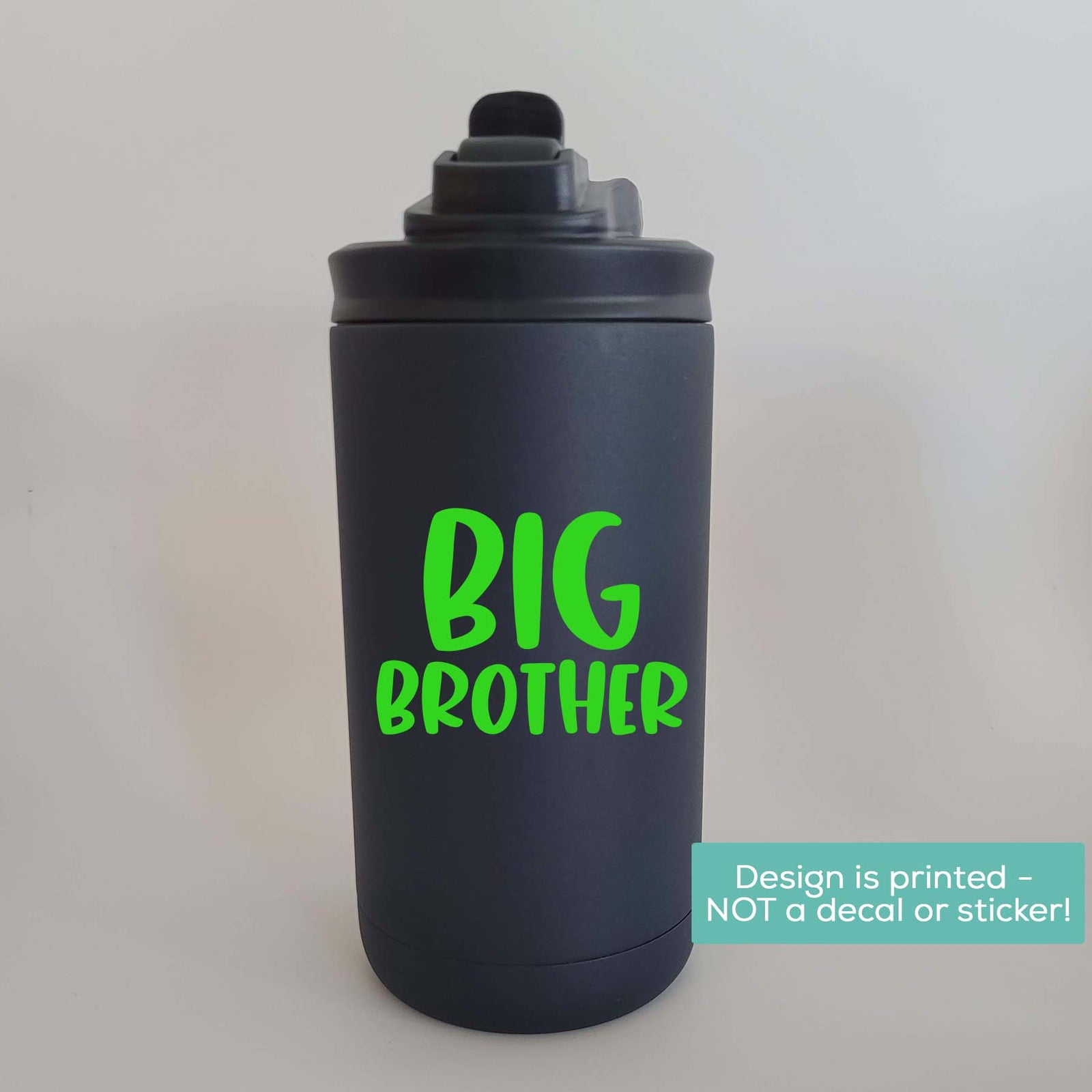 Big Brother Custom Printed 12oz Maars Black Water Bottle by Sunny Box