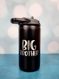 Big Brother Engraved 12oz Water Bottle Black by Sunny Box