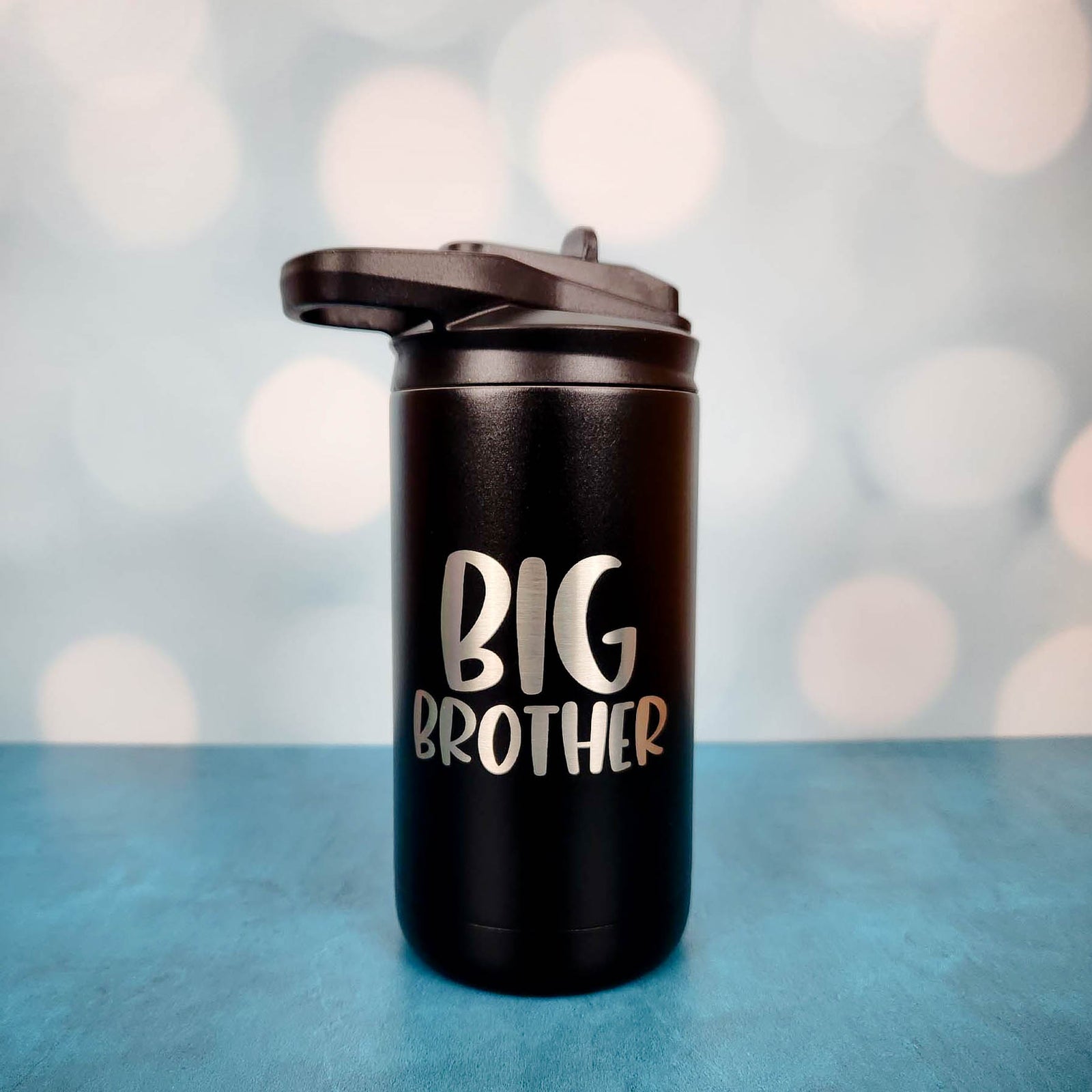 Big Brother Engraved 12oz Water Bottle Black by Sunny Box