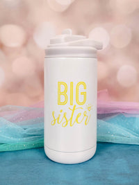 Big Sister Printed 12oz Water Bottle Moonrock Glitter by Sunny Box