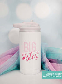 Big Sister Printed 12oz Water Bottle Moonrock Glitter by Sunny Box