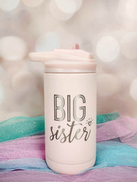 Big Sister Engraved 12oz Water Bottle Blush Matte by Sunny Box