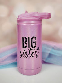 Big Sister Printed 12oz Water Bottle Pink Magic Glitter by Sunny Box