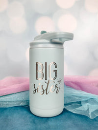 Big Sister Engraved 12oz Water Bottle Seaglass Matte by Sunny Box
