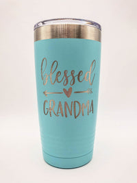 Blessed Grandma Engraved Polar Camel Tumbler 20oz Light Blue Sunny Box
