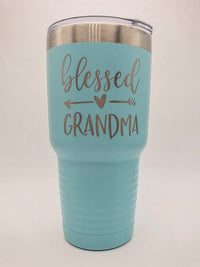 Blessed Grandma Engraved Polar Camel Tumbler 30oz Light Blue Sunny Box
