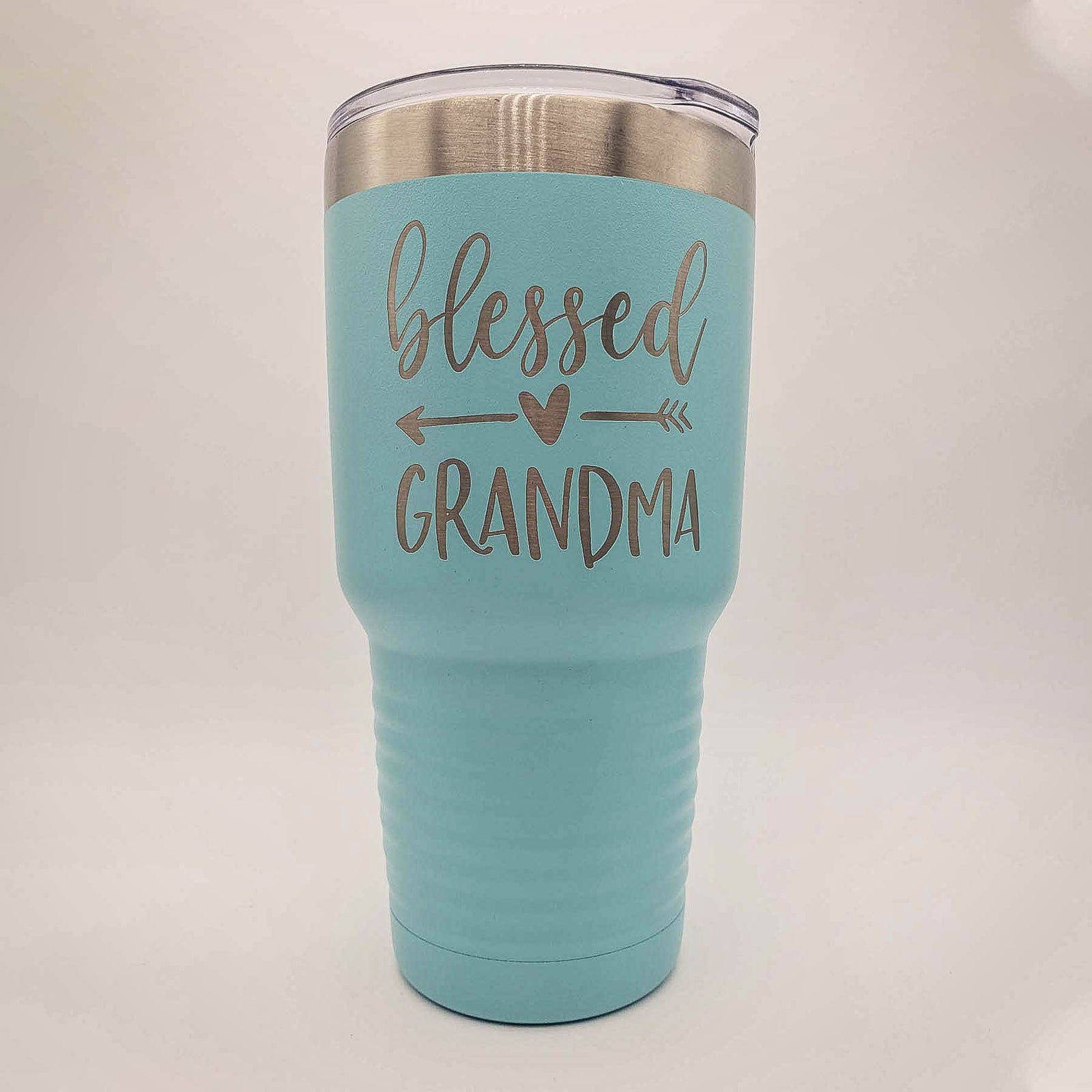Blessed Grandma Engraved Polar Camel Tumbler 30oz Light Blue Sunny Box