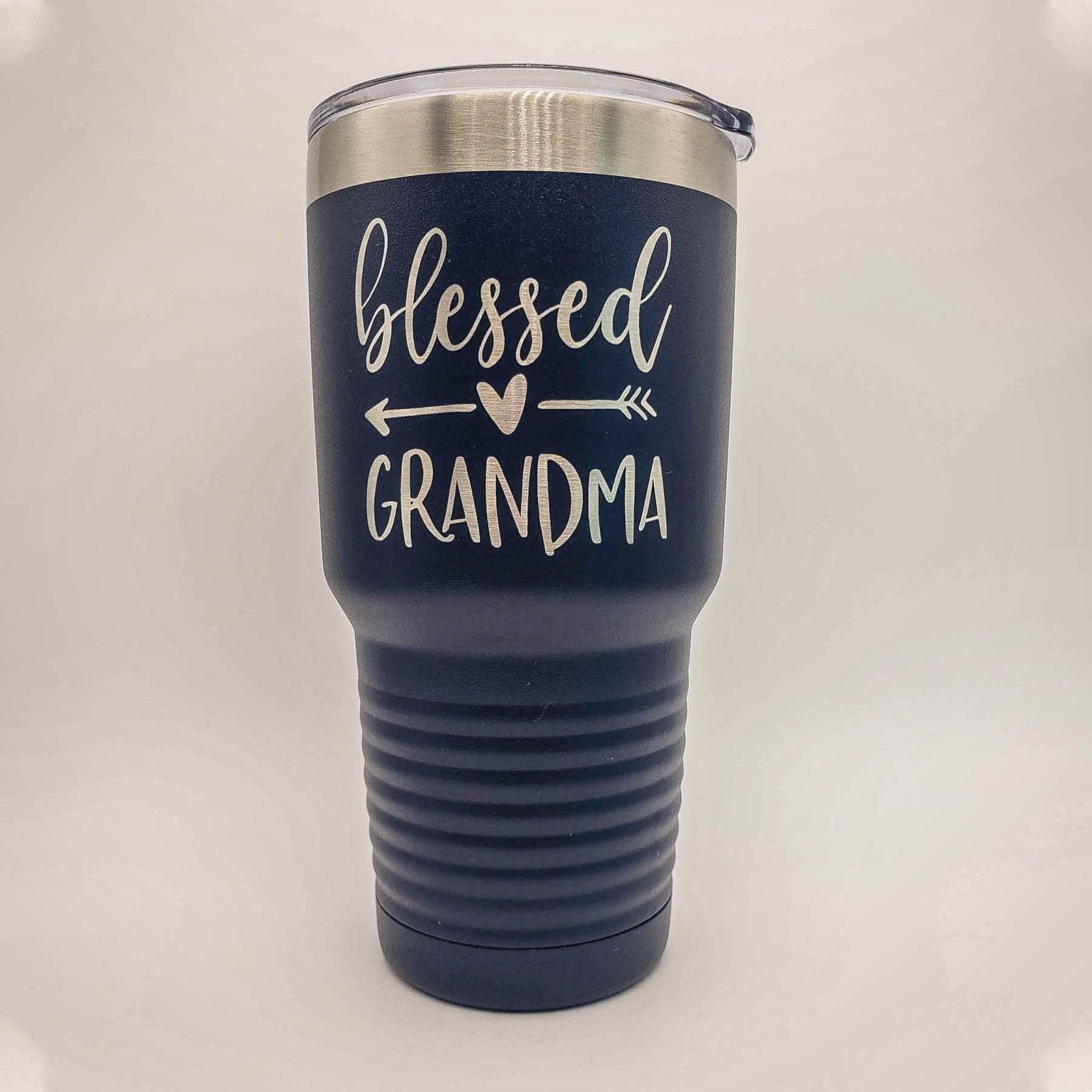 Blessed Grandma Engraved Polar Camel Tumbler 30oz Navy Sunny Box