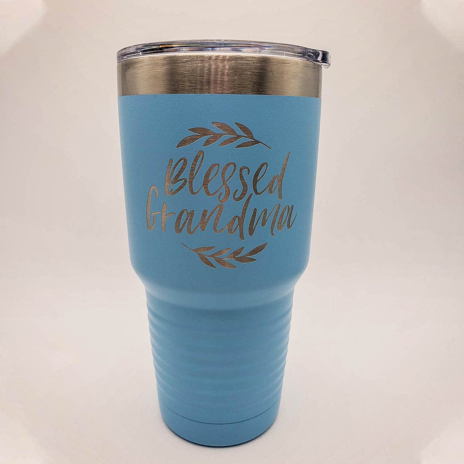 Blessed Grandma Engraved Polar Camel Tumbler 30oz Light Blue Sunny Box