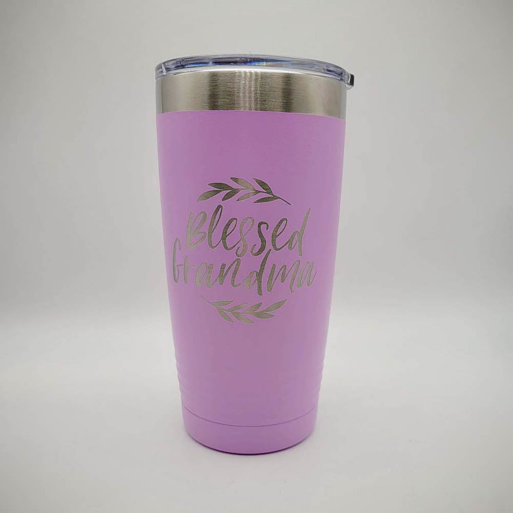 Blessed Grandma Engraved 20oz Light Purple Tumbler - Sunny Box